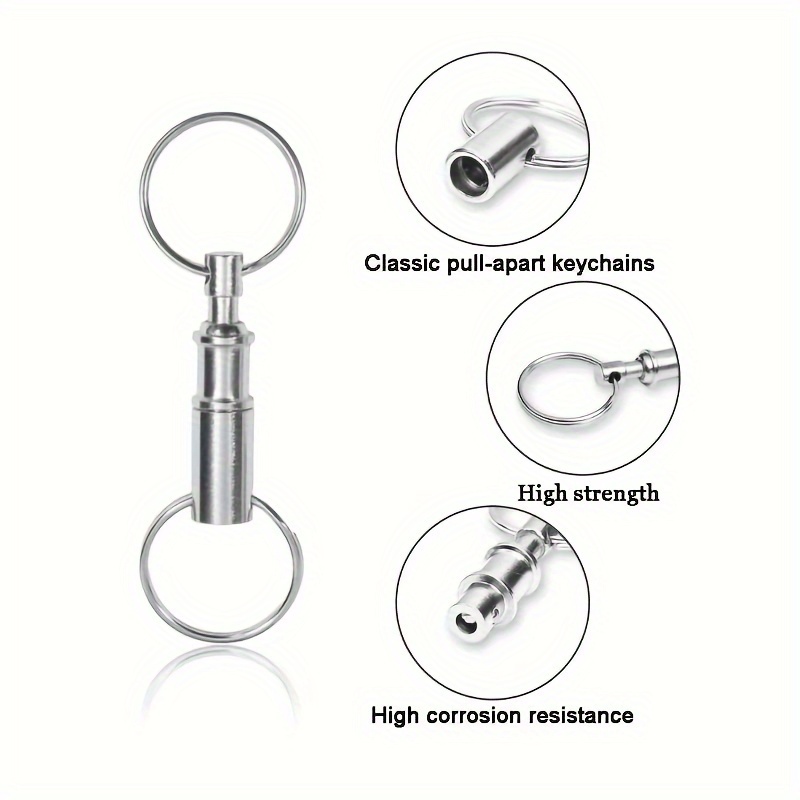 6 Metal Key Ring Detachable Pull Apart Keyring Keychain Quick Release Break  Away