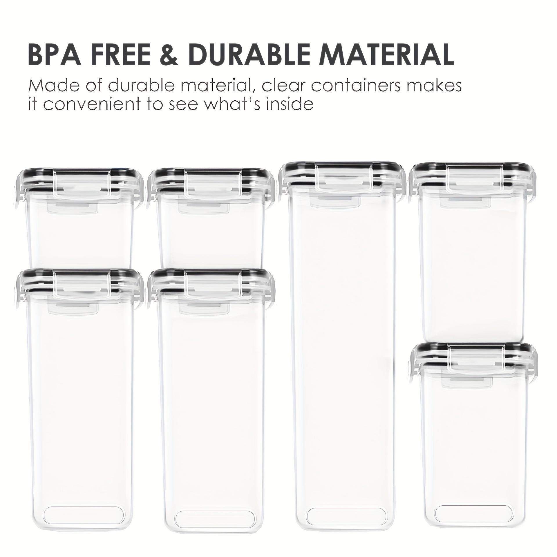 2pcs Extra Tall Food Storage Containers With Lids 2.8L/98oz, BPA Free PP  Material Plastic Airtight Food Storage For Flour, Pasta, Baking Supplies