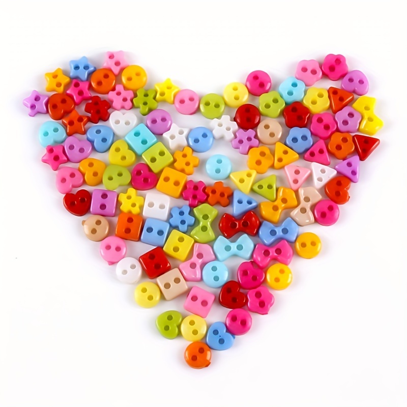 50pcs 0.59inch Resin Heart 2 Holes Buttons DIY Crafts Dress Clothes Sewing  Accessories For Scrapbooking Embellishments Wedding Cards Decorations