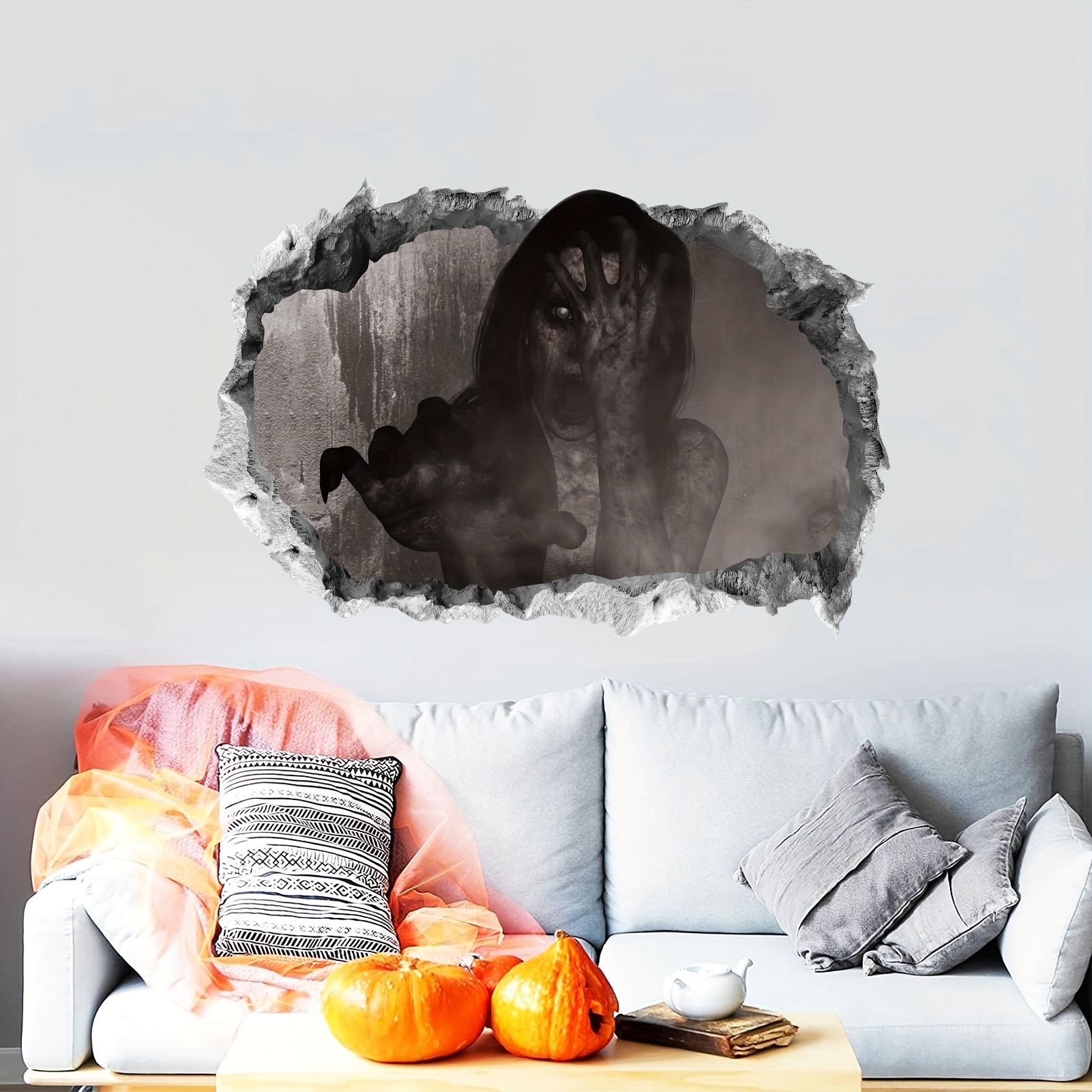 Pegatinas de pared 3D de Halloween, fantasma masculino, pegatinas