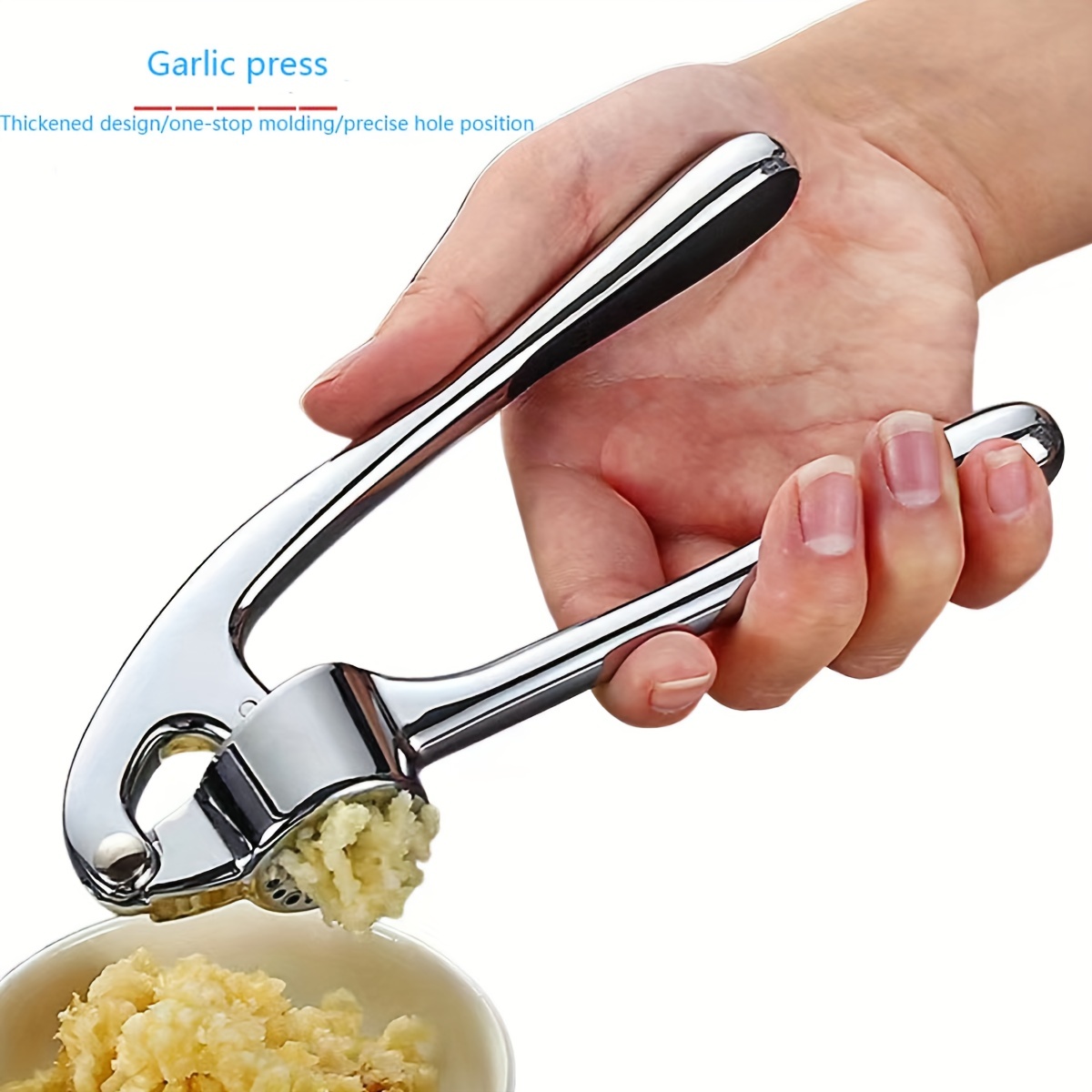 2pcs Set Kitchen Garlic Press Garlic Press Rocker Stainless - Temu