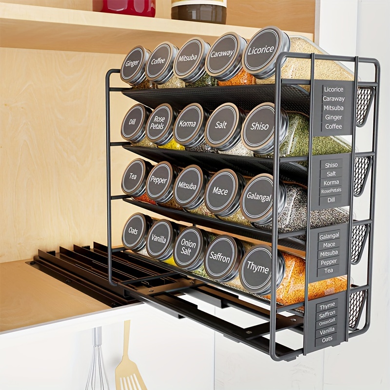 Pull Out Spice Rack Organizer For Cabinet Heavy Duty Slide - Temu