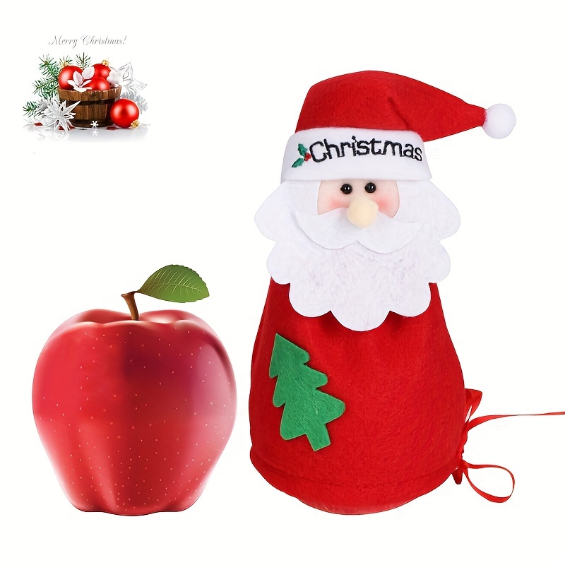 Christmas Red Velvet Santa Claus Bags With Drawstring Cord - Temu