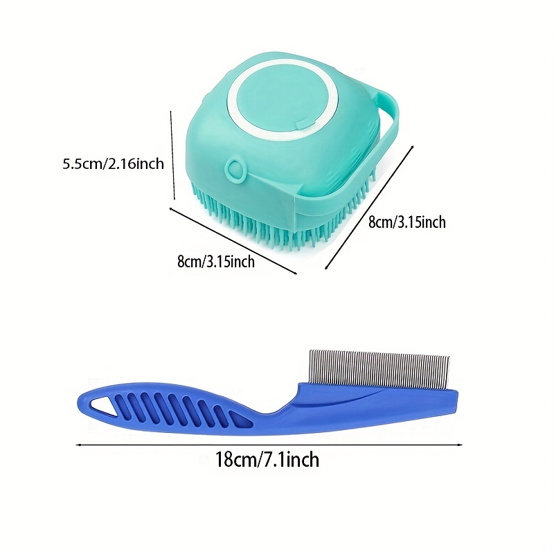 Bath Brush Pet Shampoo Brush Silicone Puppy Massage Brush Dog Shower Brush  With Soap Dispenser Grooming Shower Brush - Temu