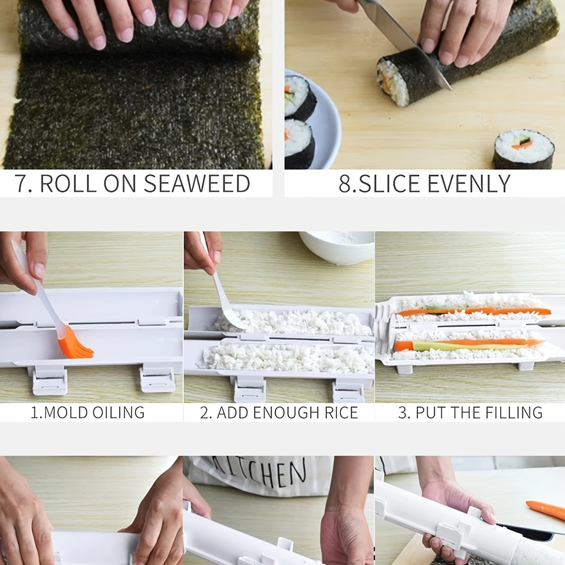 Sushi Maker Household Cylindrical Barrel Sushi Rice Ball Mould Sushi Tool  Diy Rice Ball Mould Vegetable Meat Rolling Tool Baking Supplies - Temu