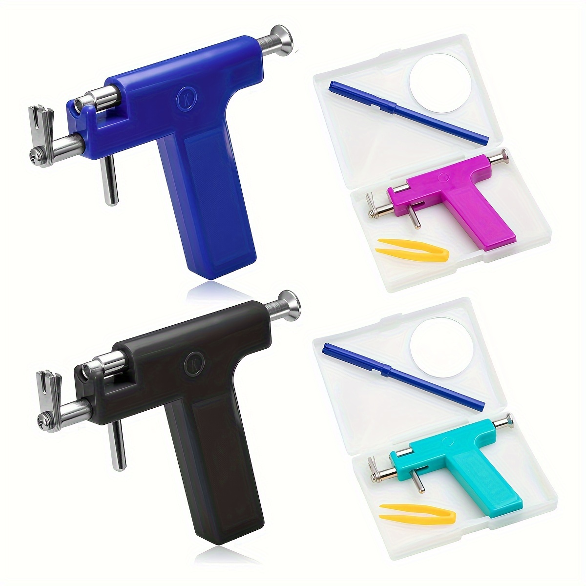 3pcs Set Ear Piercing Gun: Steel Ball Stud, Earring Set, Ear Stud Gun,  Safety Piercing Tool - Bag Drill Piercing Gun