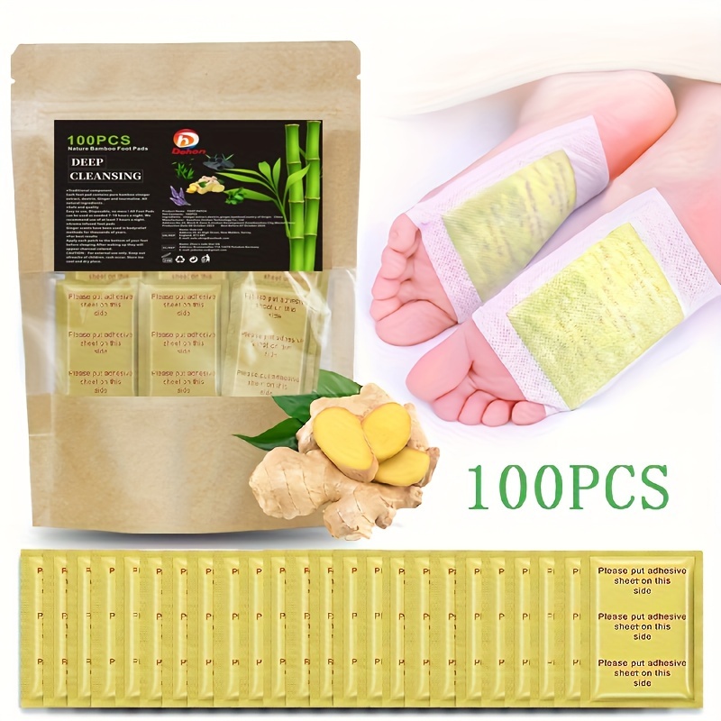 

10/60/100pcs, Deep Cleansing Patches With Herbal Extracts, Ginger Self Heating Pads For Foot, Foot Care Patch, To Warm The Feet After Use