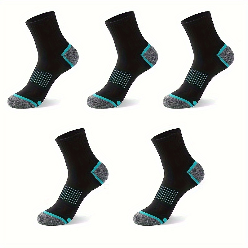 5/10/15 Pairs Of High-quality Men\'s Sports Socks Made Of Soft And Comfortable, Sweat-wicking And Breathable For Outdoor Hiking, Running, Basketball, Fashionable And Easy Mid-tube Socks