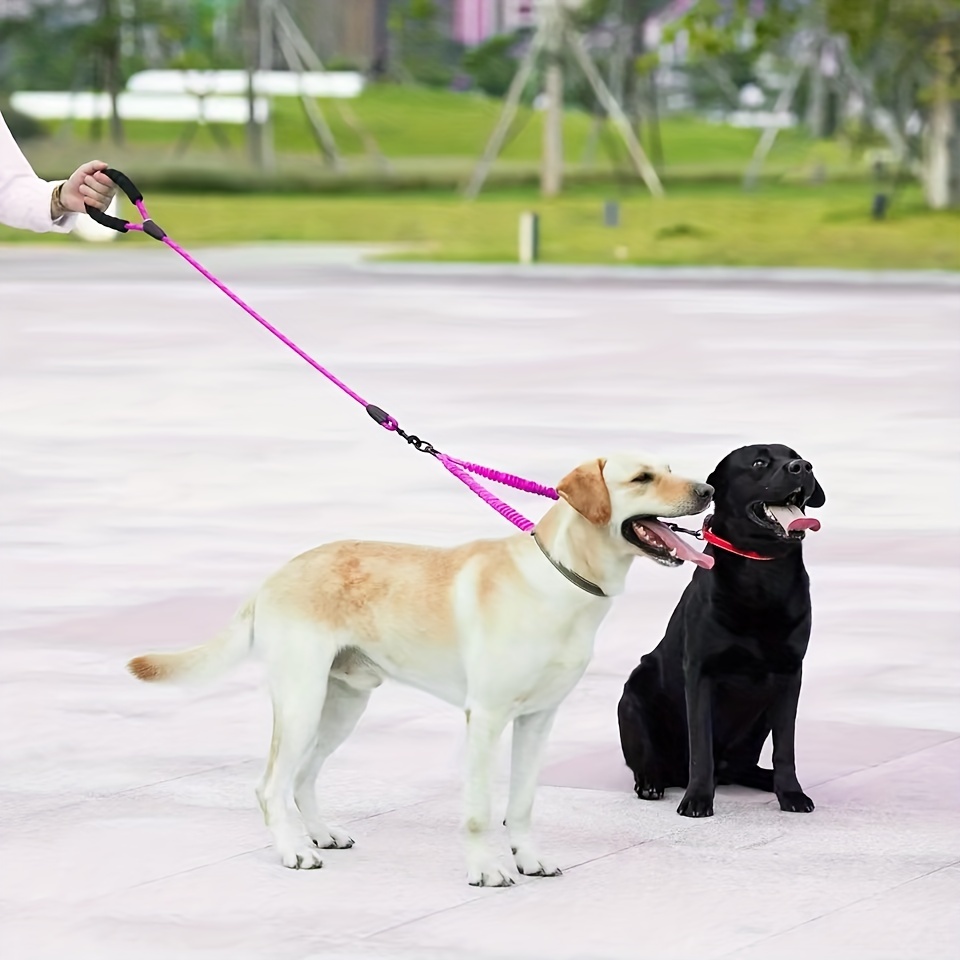 Laisse pour chien double, nouvelle version de conception coulissante,  séparateur de laisse pour animaux de compagnie double, crochet rotatif à  360 °
