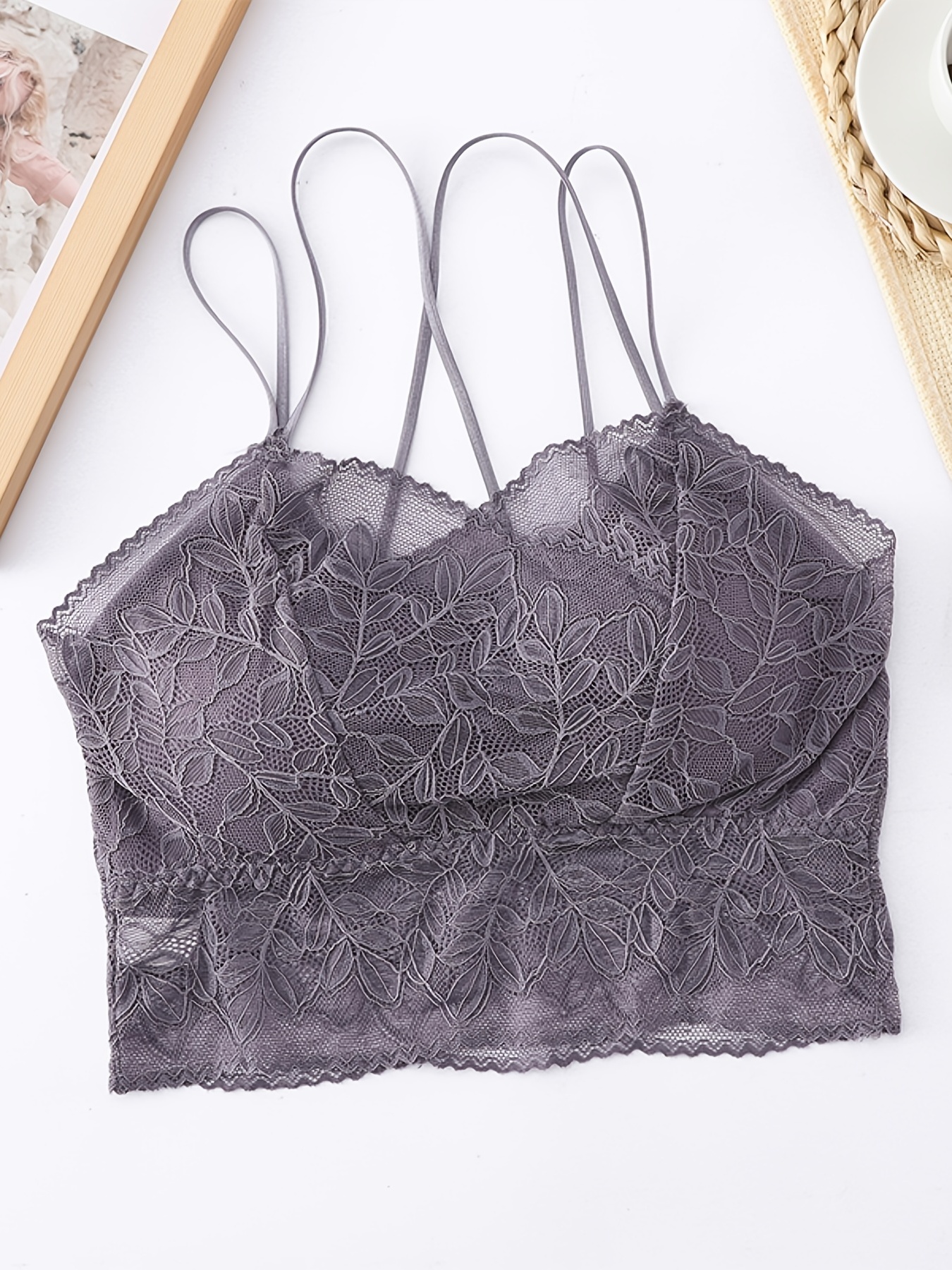 Lace Stitching Front Buckle Vest Bras Comfortable Breathable