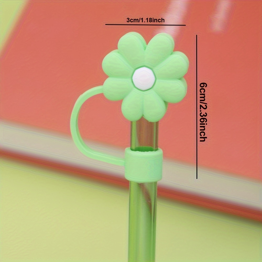 4Pcs Daisy Straw Covers Cap for Stanley 40 oz Tumbler,Silicone Straw Topper  Reusable Straw Tip Covers 9-10mm Drinking Straws Flower Shape Straw