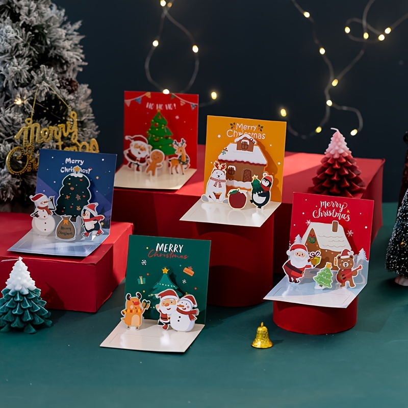 Carte de Voeux Noel, Cartes de Noel Pliantes, Carte Noel Set avec