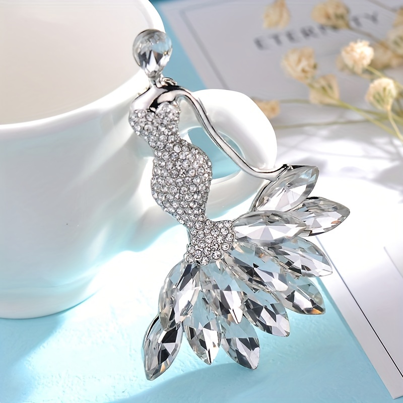Flower Number 5 Etc Shape Pendant Safety Pin Brooch Inlaid - Temu
