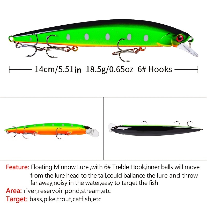 3d Eye Fishing Lure 3 Hooks Hard Bait Freshwater Saltwater - Temu