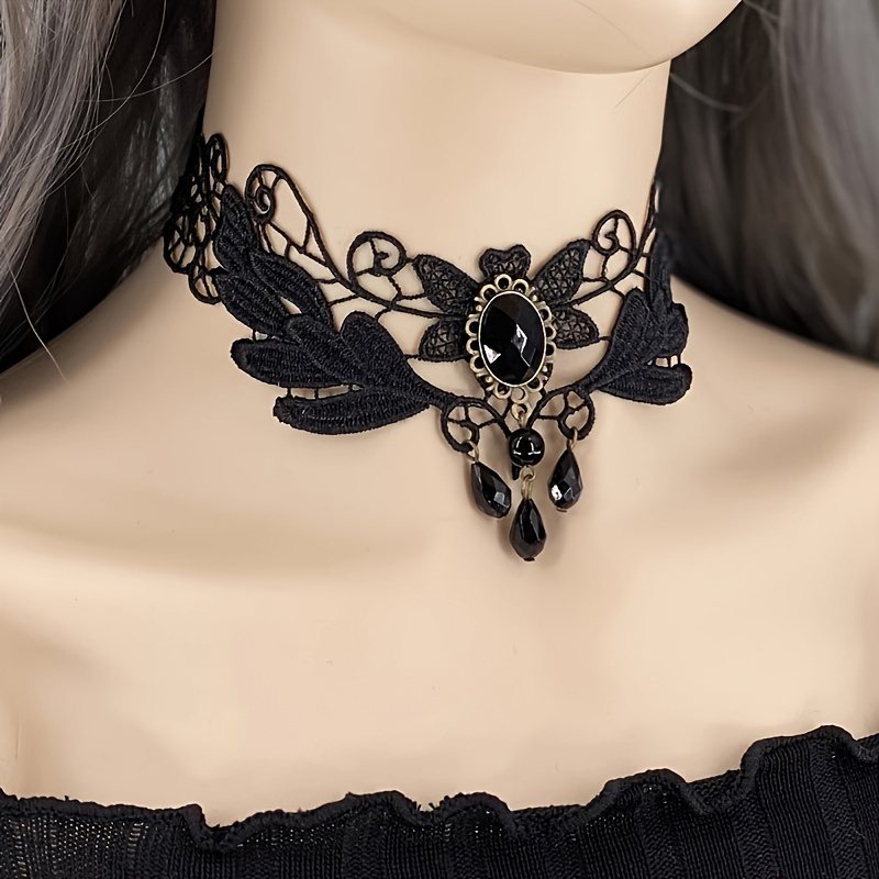 Halloween Jewelry Ladies Elegant Gothic Steampunk Lace Black - Temu