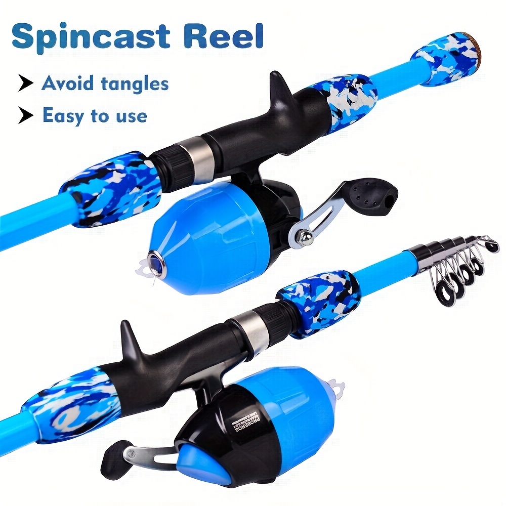 Clenp Kids Fishing Rod Kit, Kids Telescopic Fishing Pole Pod All-in-One  Reel Line Kit for Youth Beginners Blue One Size : : Sports &  Outdoors