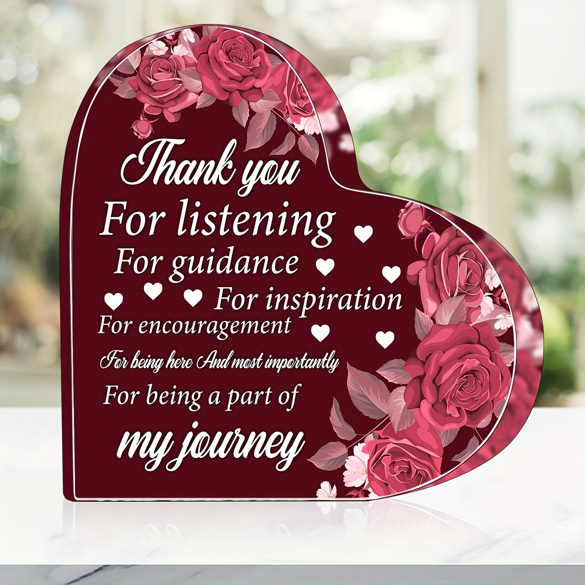 1pc, Teacher Gifts For Women Men Teacher Appreciation Gifts, Being A Part  Of My Journey, Acrylic Heart Paperweight Keepsake, Thank You Teacher Gifts F