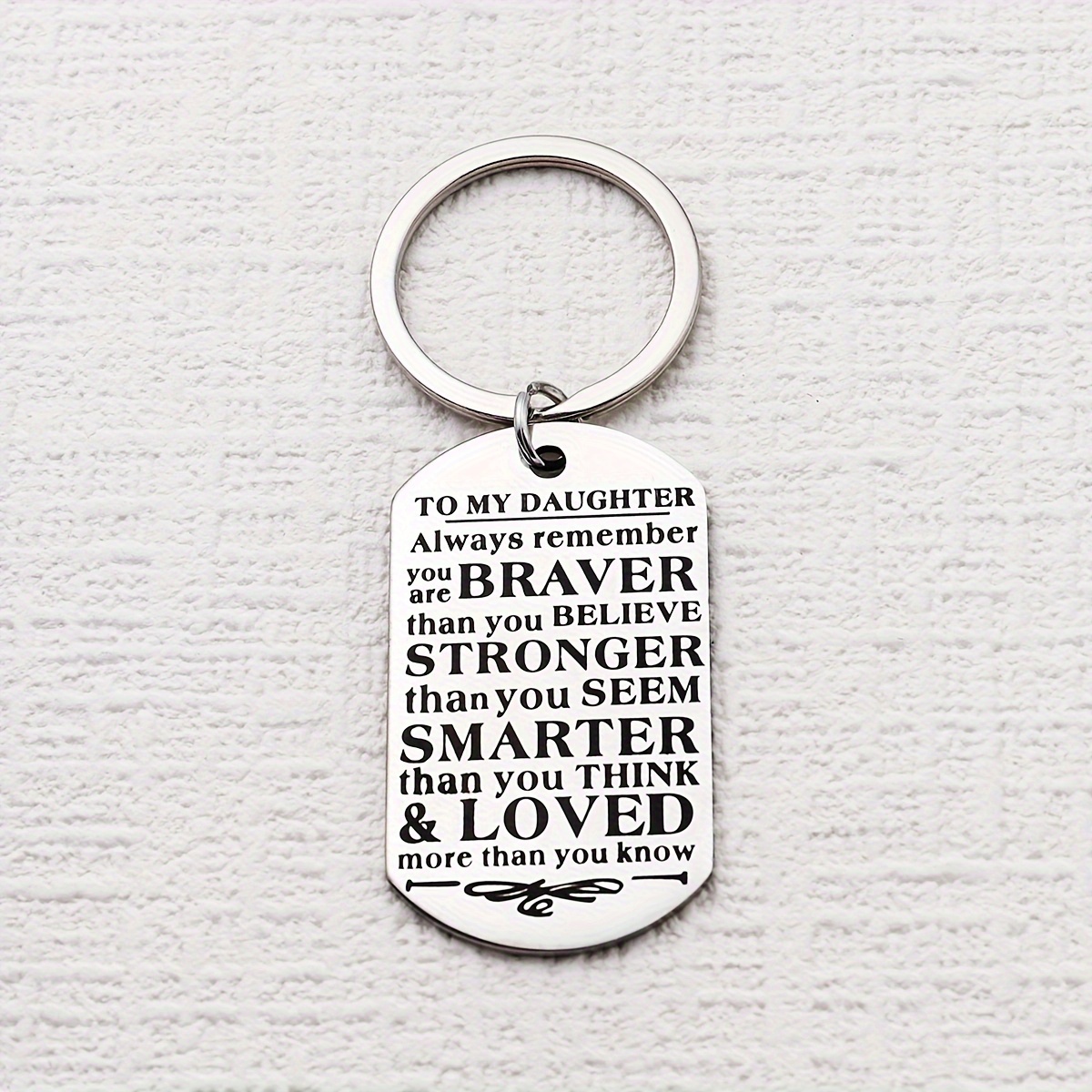 Son/daughter/dad/grandson Keychain Stainless Steel Key Tag - Temu Canada