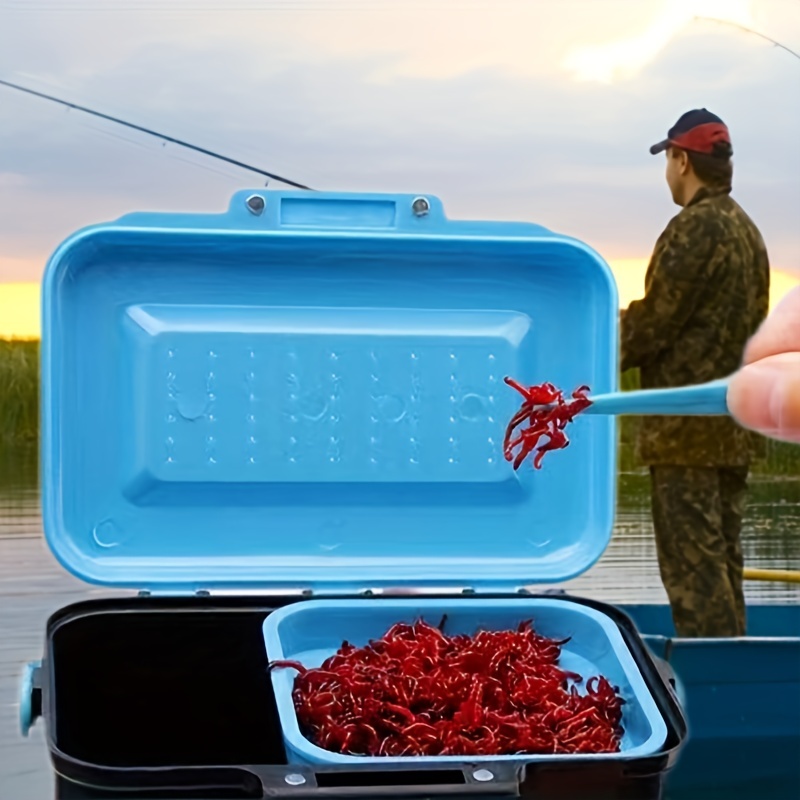 Organize Fishing Tackle Box Blue Worm Bait Rack! - Temu