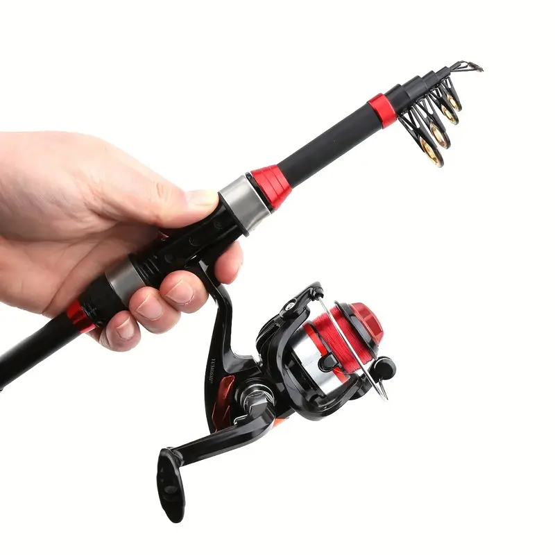 70.87inch Telescopic Fishing Rod And Reel Combo, Portable Ultralight Rod  With 4.8:1 Gear Ratio Fishing Reel, Lures, Hooks And Line For Beginners