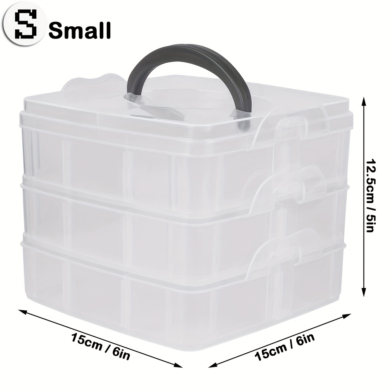 3 Plastic Boxes With Lids For Jewelry Beads Sorting And - Temu