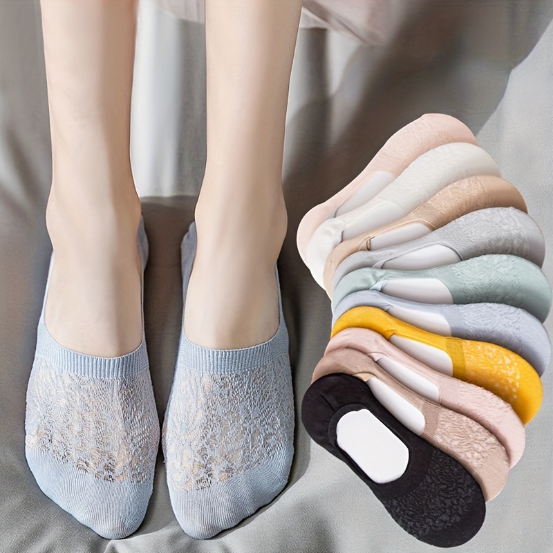 5 Pairs Ballerina Socks Women Footlets Lace Lace Socks Boat Socks
