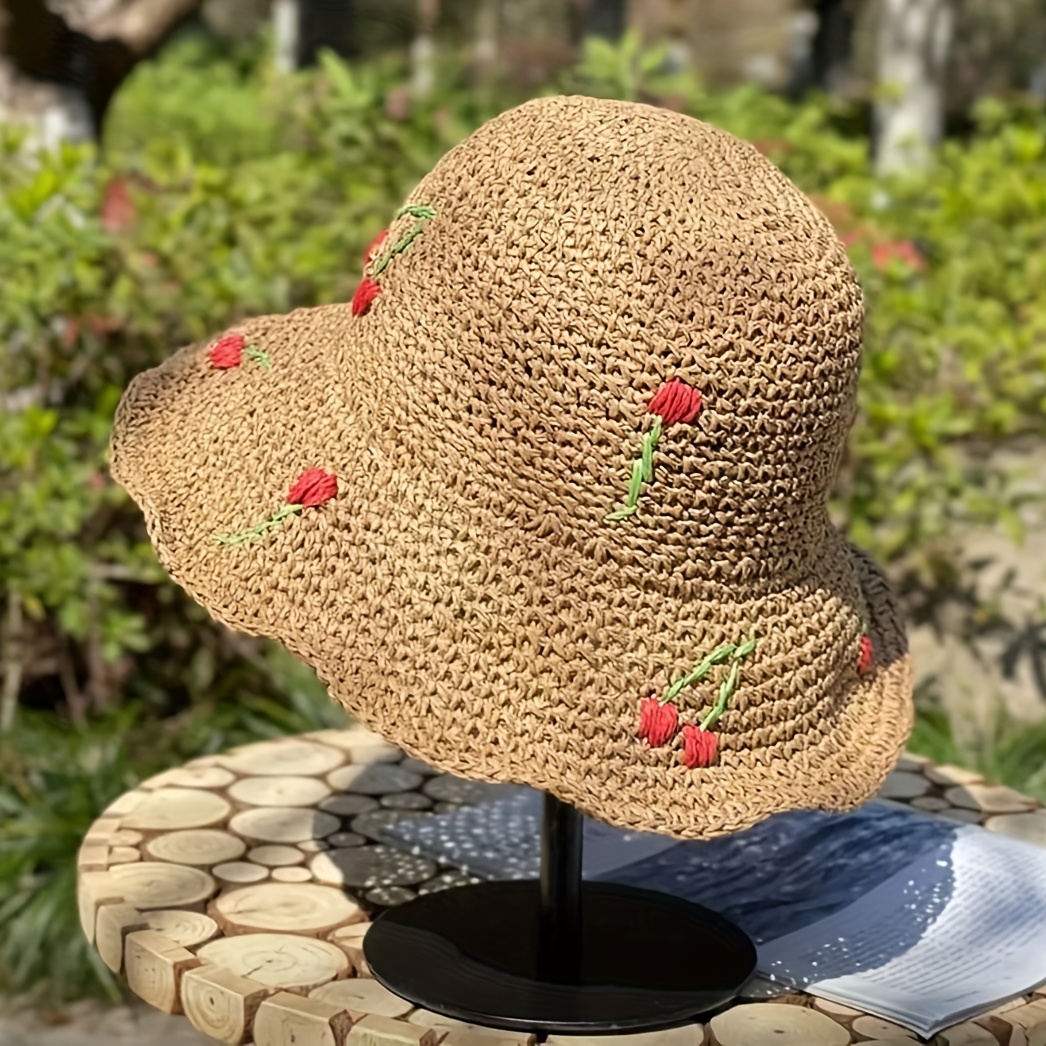 Travel Hat Sun Hat Outdoor Bucket Hat Women Uv Block Hat Crochet