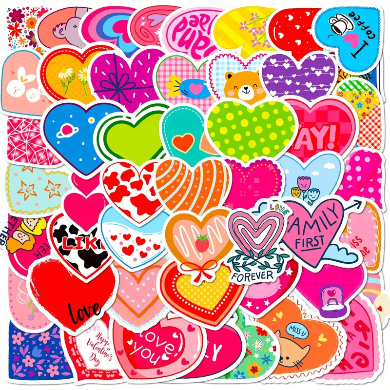 Shiny Cute Heart Stickers Romantic Love Valentine's - Temu