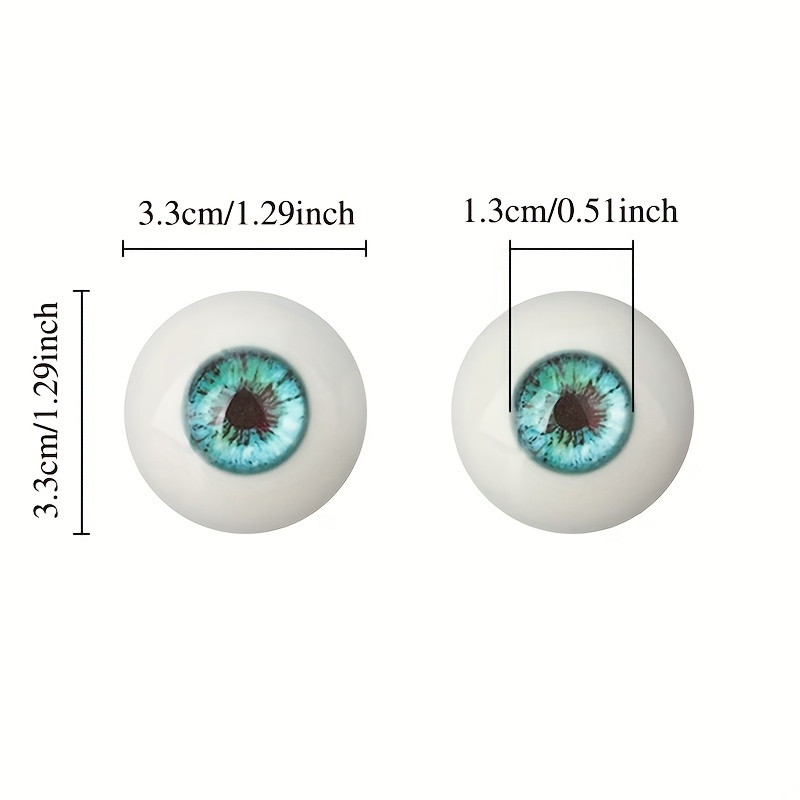 TIHOOD 100pcs/box 12mm Doll Eyeballs Half Round Acrylic Eyes for DIY Doll  Bear Crafts Halloween