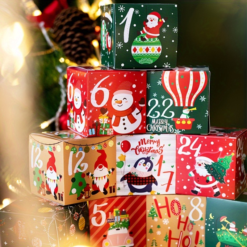 Acheter Calendrier de l'Avent de Noël Puzzle Boîte aveugle Cadeau surprise  pour enfants Nouvel An Calendrier de compte à rebours de 24 jours Cadeau de  puzzle de compte à rebours de Noël