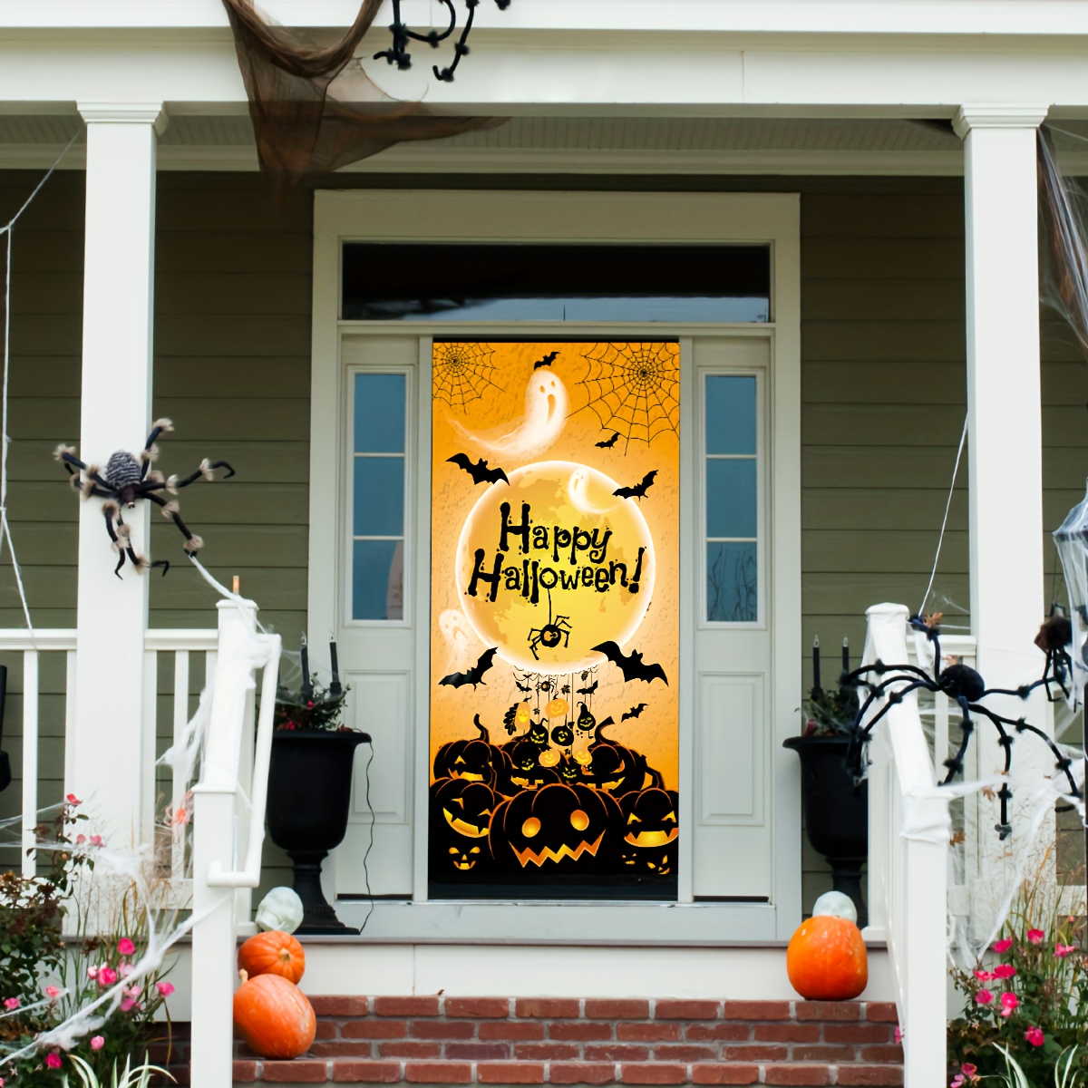 enforcamentos abóbora Halloween, boas-vindas à porta da frente feliz dia  das bruxas, Happy Halloween Welcome Sign para Haunted House, Party, Club,  Bedroom, Kitchen Kagrote