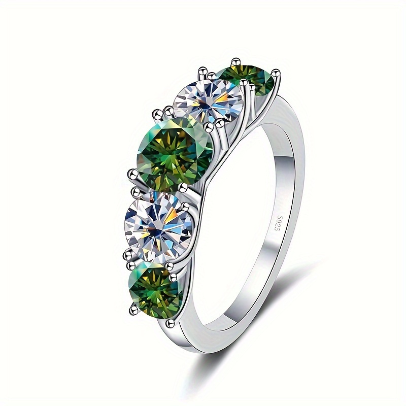 925 Silver Ring Inlaid Moissanite 3.6ct High Engagement Wedding Ring