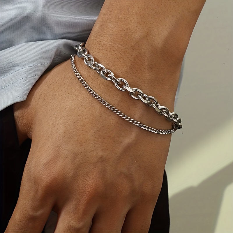 2pcs/set heart charm magnet attracts Couple Bracelet stainless steel Cuba  chain NK chain bracelets Jewelry gift for women men