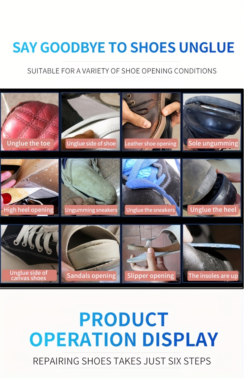 1 Pieza De Pegamento Para Zapatos De Alta Gama: Pegamento Instantáneo Para  Reparación De Zapatos De Grado Profesional, Pegamento Para Botas, Fórmula D