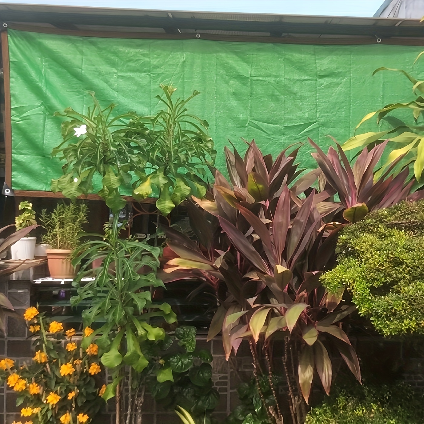 Green Shade Cloth Sun Shade Balcony Fence Privacy - Temu United