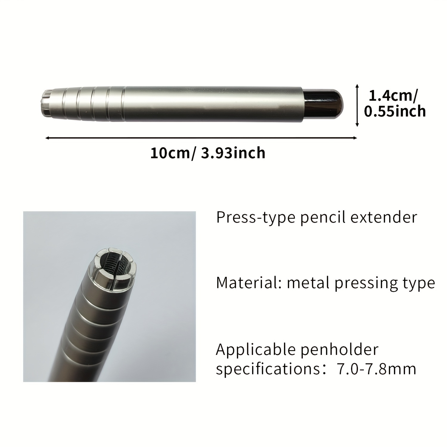 Metal Silver Pencil Holder, Artist Drawing Sketch Art Tool High-quality  Push-type Pencil Extender Holder, School Office Extension Length Handle  Suitable For School Supplies, - Temu Denmark