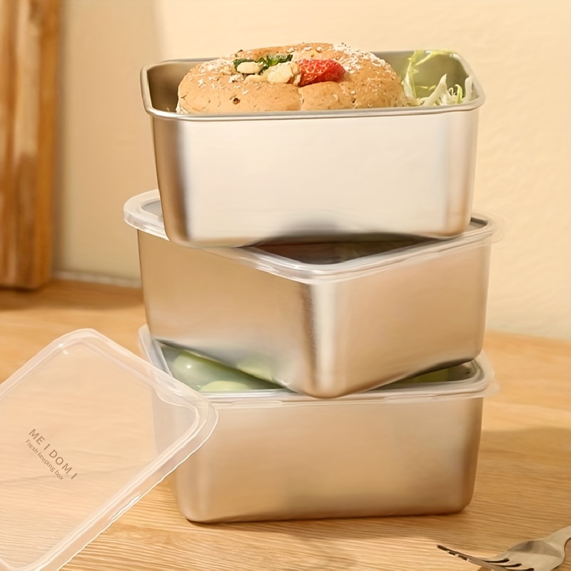 304 Food Grade Stainless Steel Fresh-keeping Storage Box Container
