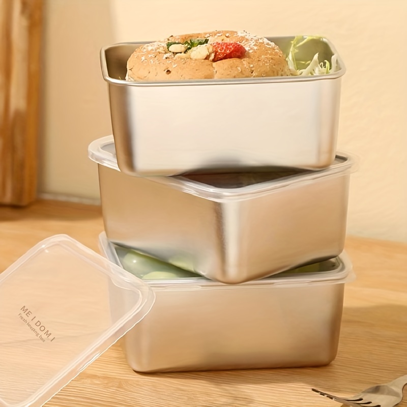 Container, Stainless Steel Fresh-keeping Box With Lid, Airtight Food  Storage Container Lunch Box Bento Box, For Outdoor Picnic, Camping, For  Commercial Use Table, Kitchen, Restaurant, Kitchen Supplies - Temu