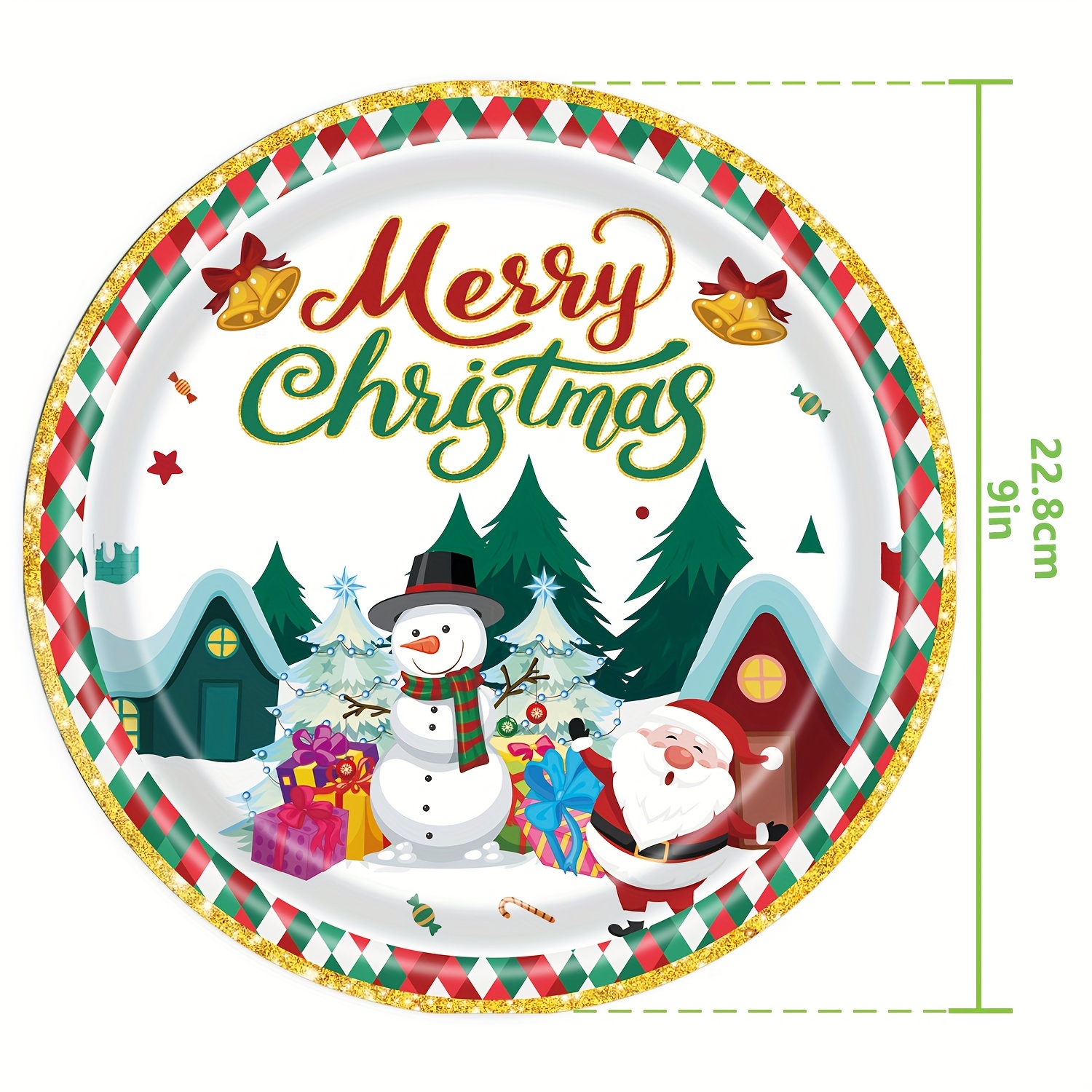 Christmas Party Disposable Tableware Set Santa Claus Snowman Paper