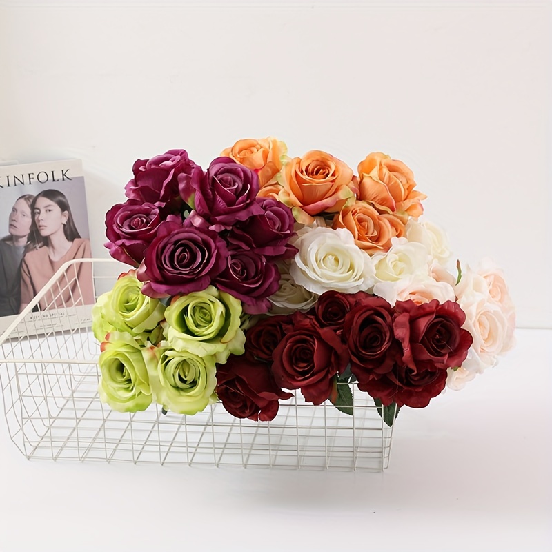 Artificial Rose Flowers Fake Rose Flowers Faux Roses With - Temu
