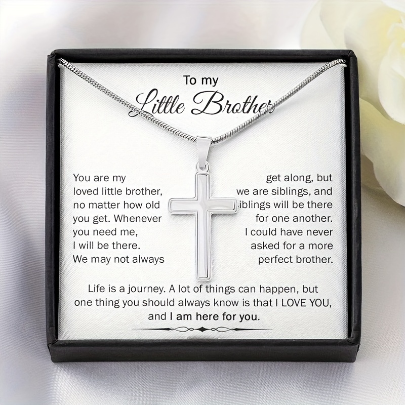 To My Brother Gift, Birthday Gift for Brother from Sister, Men Christian  Cross