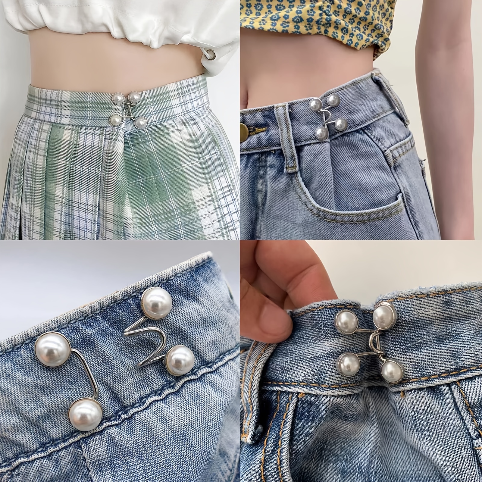 Acheter Boucle de taille en jean, artefact de fermeture de taille, bouton-pression  Invisible, bouton de ceinture serré amovible, outil de réglage de pantalon  pour vêtements