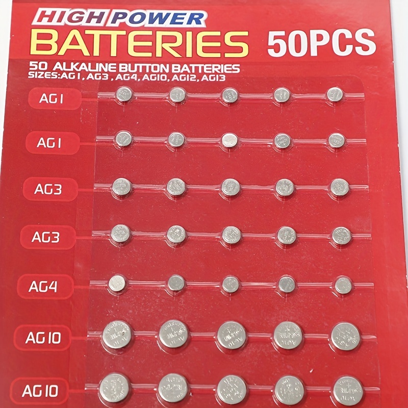 10 AG10 LR1130 389A 1.5V Alkaline Button Batteries - For Watches,Toys,Pwr  Tools