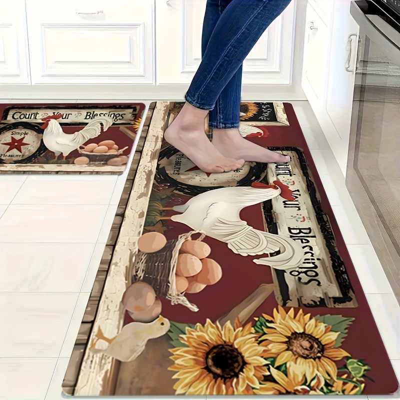 Quick Drying Rustic Kitchen Mat With 3d Animal Print Perfect - Temu