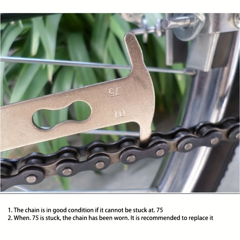 Herramienta de verificación de cadena, comprobador de cadena de bicicleta y  medidor de desgaste de cadena, indicador de desgaste de cadena y