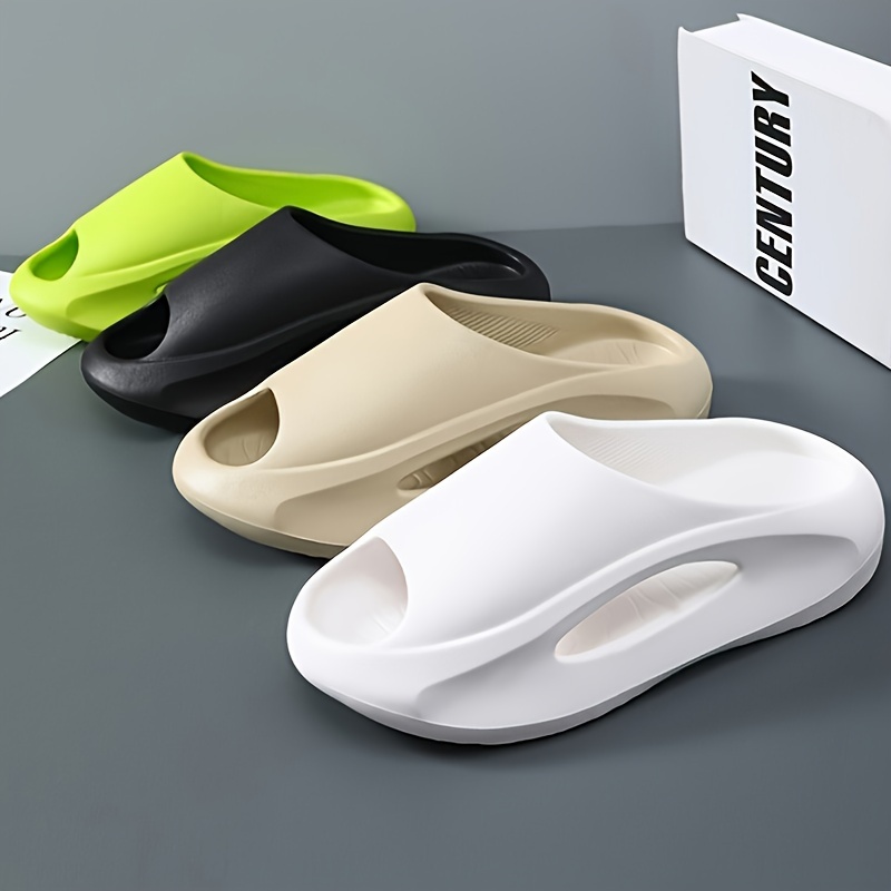 

Fashion Solid Color Eva Pillow Slides, Wear-resistant Cut-out Platform Shoes, Comfy Soft Sole Beach Outdoor Slides