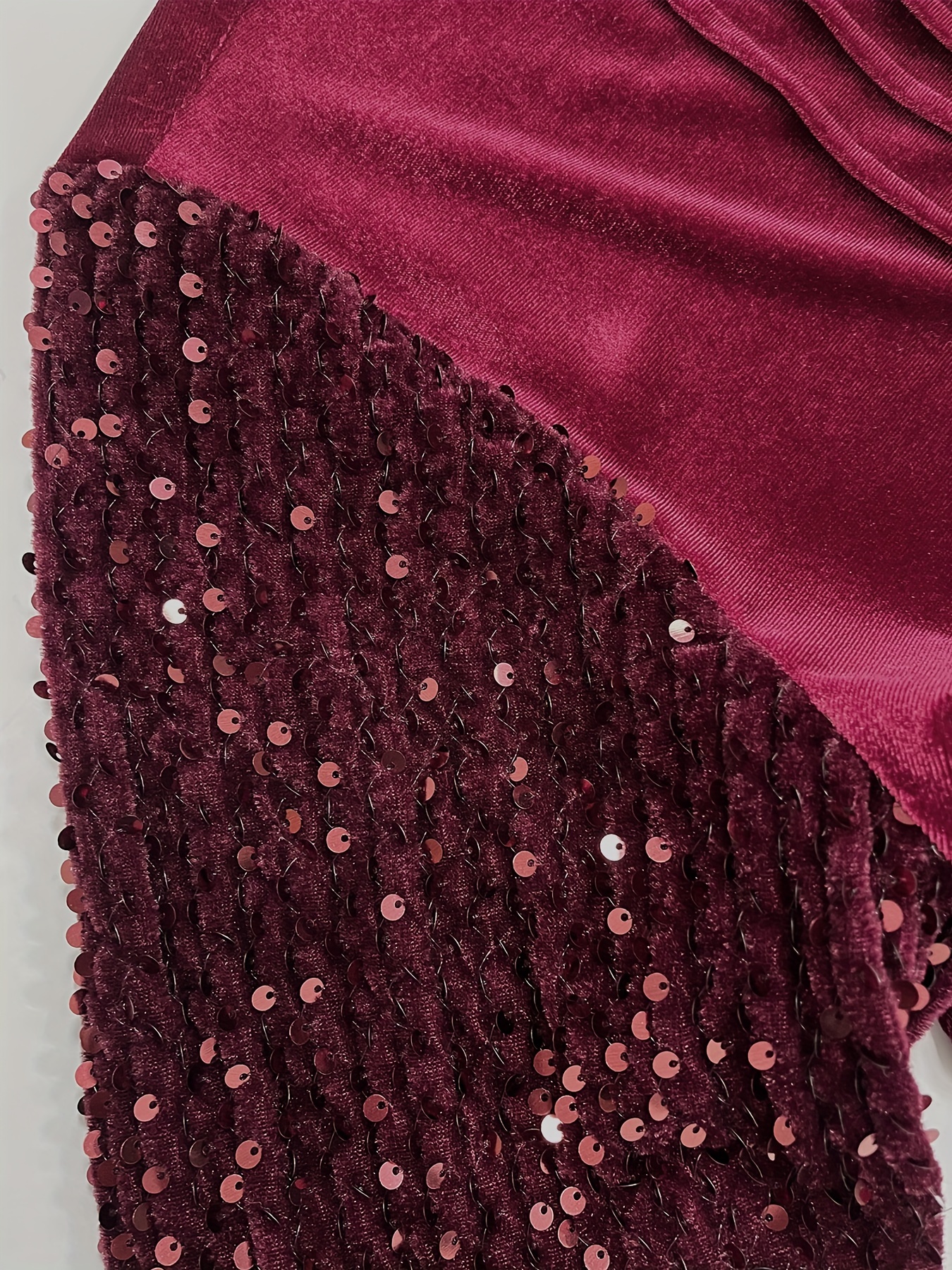 Burgundy Velvet Sequin T-Shirt