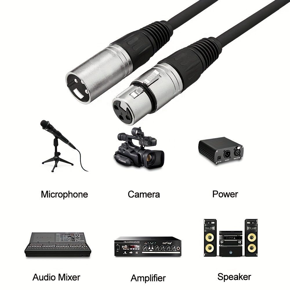 Xlr Male Female Microphone Cables Compatible Speakers - Temu Canada