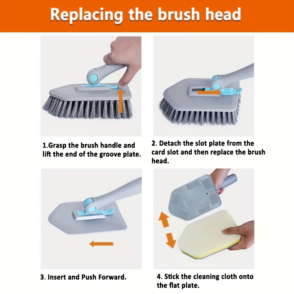 Rotary Floor Scrub Brush For Tile And Grout Cleaning 38 Long - Temu