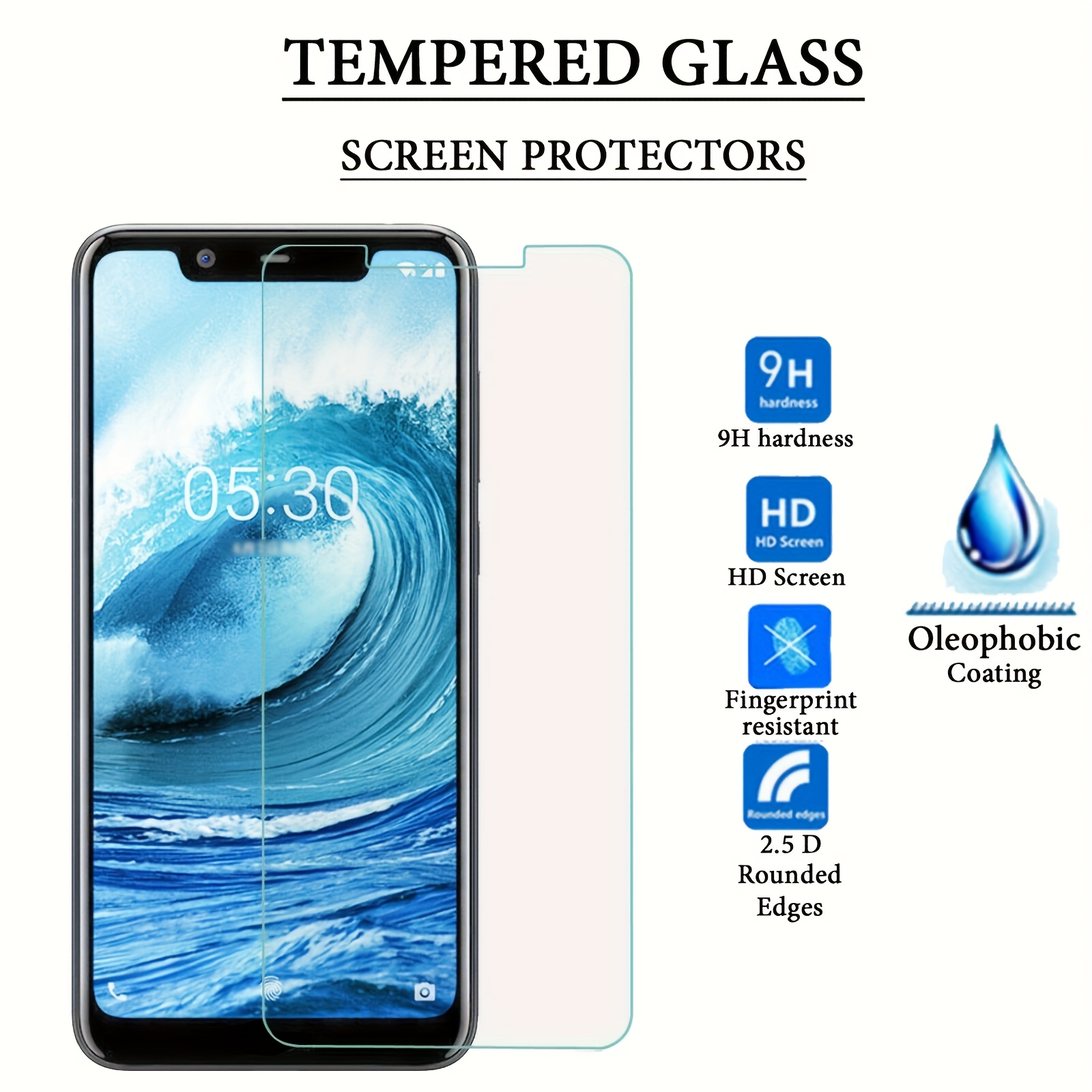 Novodio Total Cover 9H Glass Blanc Vitre protection écran